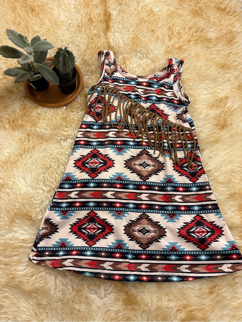 3T Southwestern fringe dress